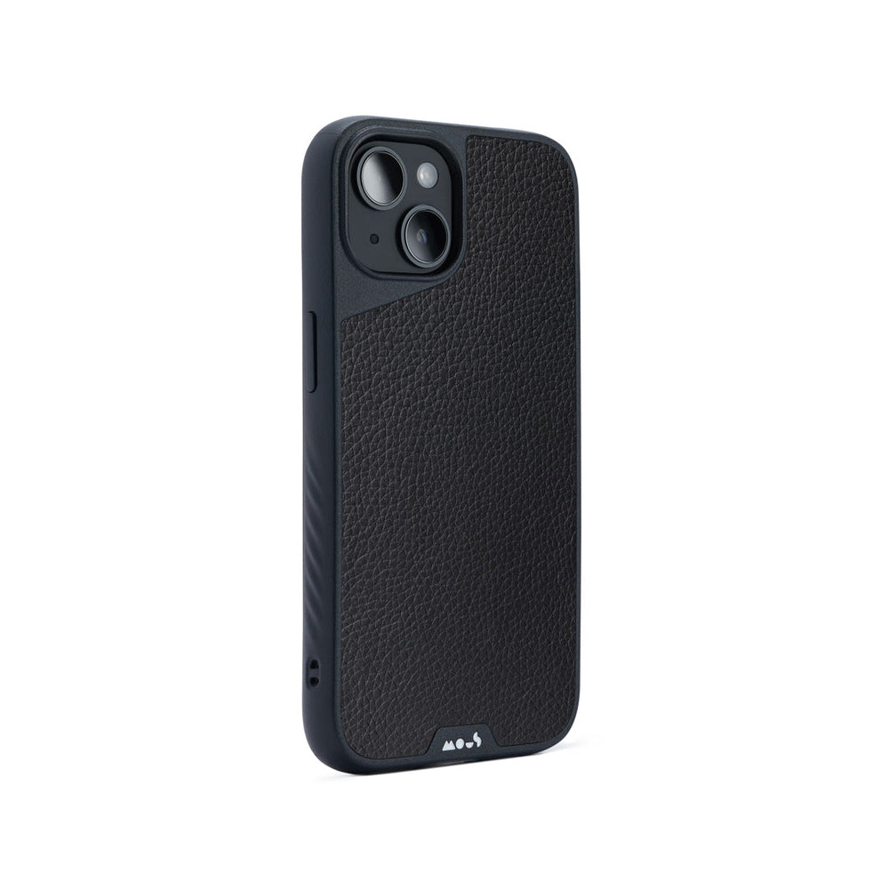 Black Leather Protective Phone Case - Limitless