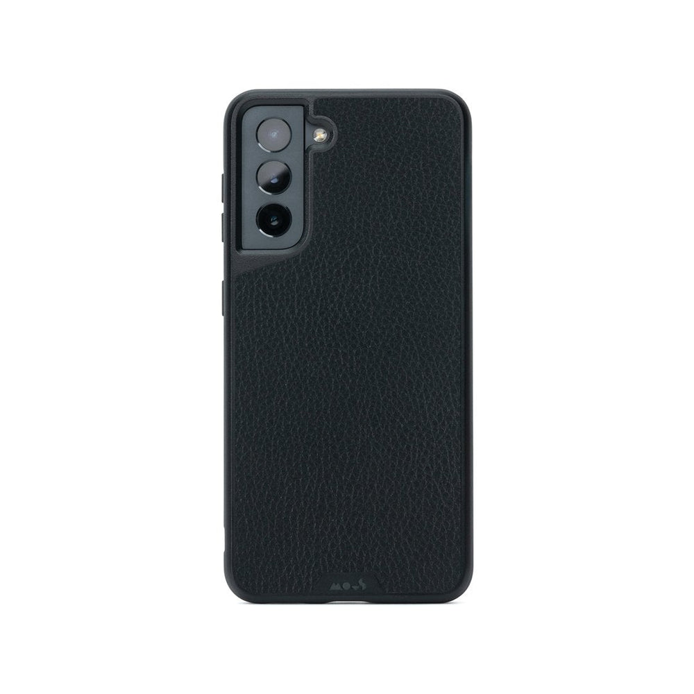 Black Leather Protective Phone Case - Limitless