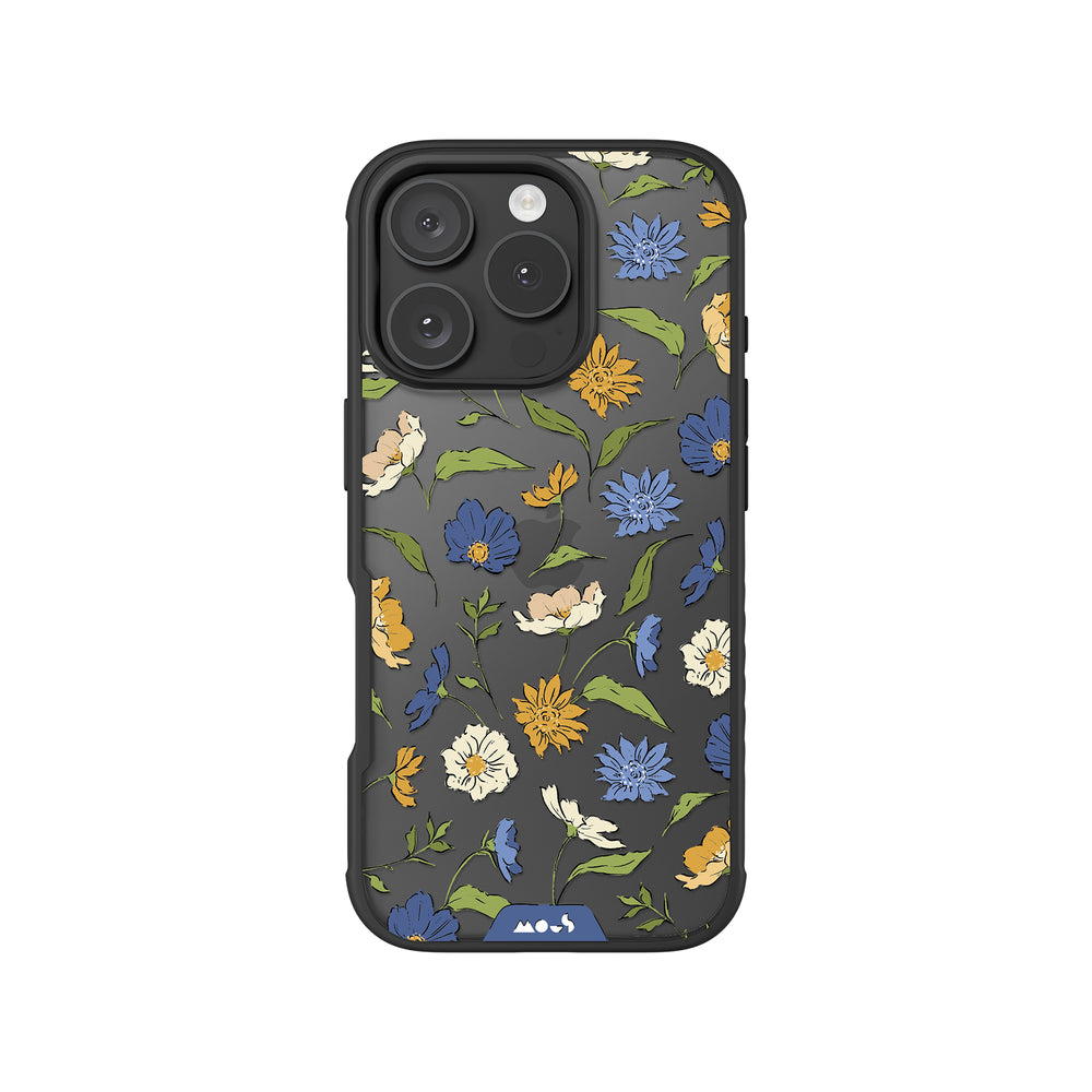 Floral Blue Protective Phone Case - Flowers