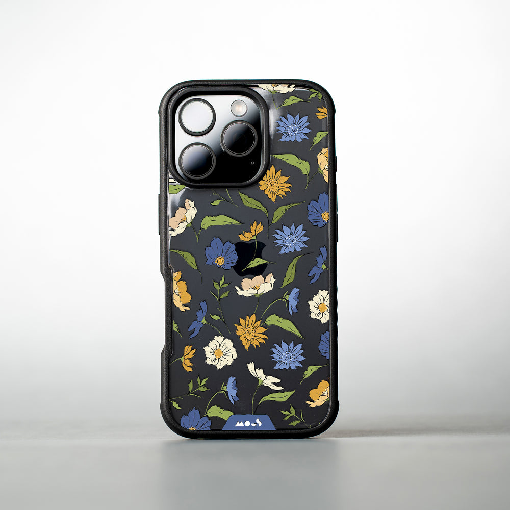 Floral Blue Protective Phone Case - Flowers