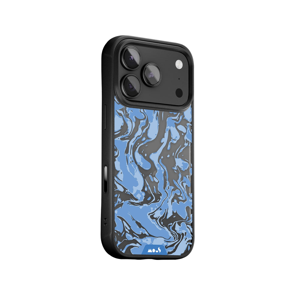 Sky Blue Protective Phone Case - Marbled