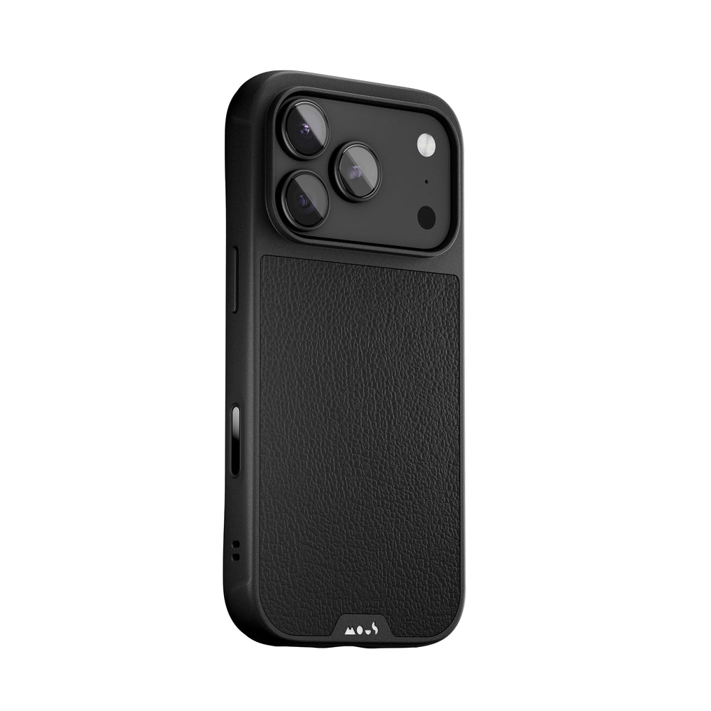 Black Leather Protective Phone Case - Limitless