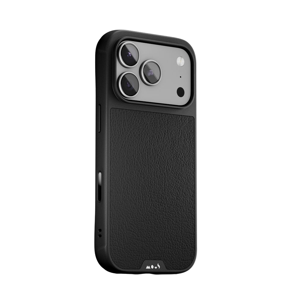 Black Leather Protective Phone Case - Limitless