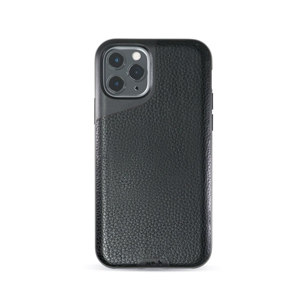 Mous Black Leather Phone Case Contour