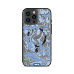iPhone Magsafe Compatible Marble Sky Blue Clear Case Protective | iPhone 15 Pro,iPhone 15 Pro Max