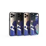 Clear Protective Phone Case Transparent Qi Wireless Charging Kelly Anna Blue Lady Face Sky High Art Design | iPhone 12 Pro Max,iPhone 12 Pro