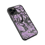 Clear Protective Phone Case Transparent Qi Wireless Charging Marbled Lilac Purple Design |