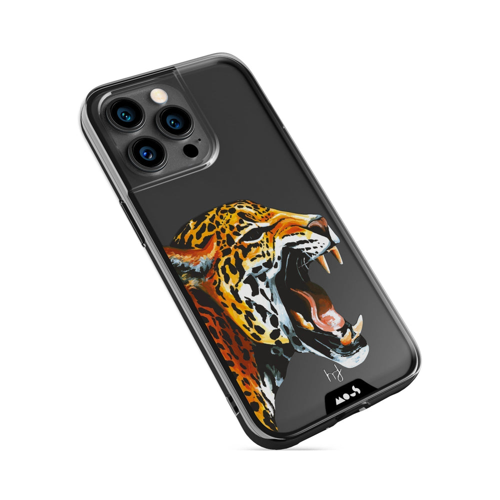 Clear Protective Phone Case Transparent Qi Wireless Charging Jaguar Cheetah Henry Fraser Design | iPhone 13 Pro Max,iPhone 13 Pro,iPhone 12 Pro Max,iPhone 12 Pro,iPhone 14 Pro Max,iPhone 14 Pro