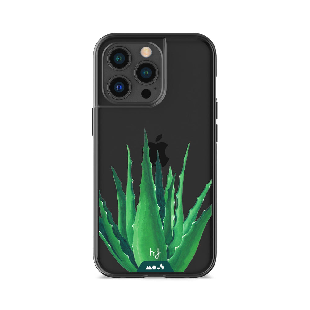 Clear Protective Phone Case Transparent Qi Wireless Charging Spiky Plant Aloe Vera Henry Fraser Design | iPhone 13 Pro Max,iPhone 13 Pro,iPhone 14 Pro Max,iPhone 14 Pro,iPhone 12 Pro Max,iPhone 12 Pro