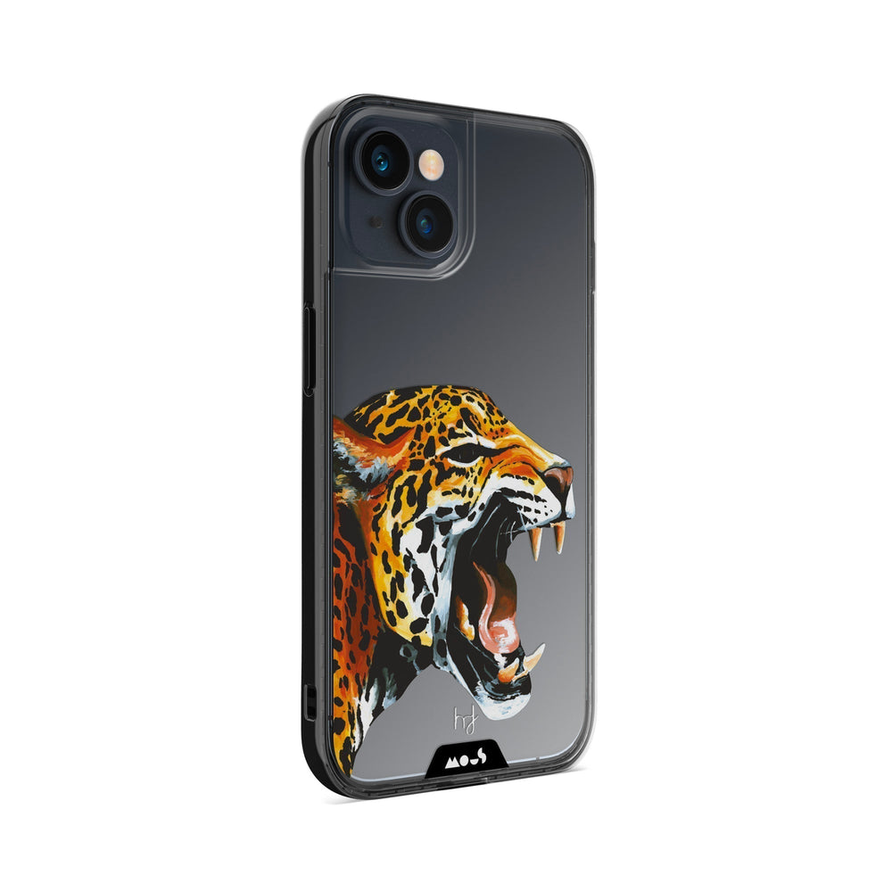 Clear Protective Phone Case Transparent Qi Wireless Charging Jaguar Cheetah Henry Fraser Design | iPhone 13,iPhone 13 mini