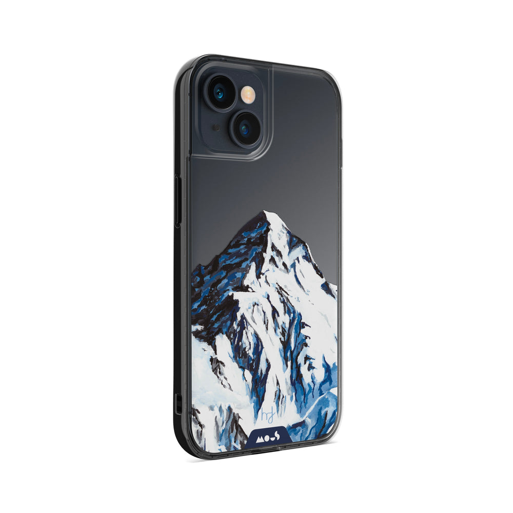 Clear Protective Phone Case Transparent Qi Wireless Charging Snow Mountain K2 Henry Fraser Design | iPhone 13,iPhone 13 mini