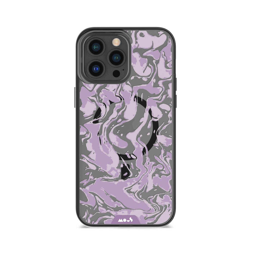 iPhone Magsafe Compatible Marbled Lilac Purple Clear Case Protective | iPhone 14 Pro,iPhone 14 Pro Max