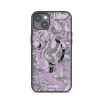 iPhone Magsafe Compatible Marbled Lilac Purple Clear Case Protective | iPhone 14 Plus,iPhone 14,iPhone 15,iPhone 15 Plus