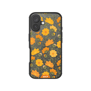 Flowers Printed Phone Case – Cosmos Orange