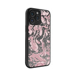 Clear Protective Phone Case Transparent Qi Wireless Charging Marbled Dusky Pink Design |iPhone 15 Pro,iPhone 15 Pro Max