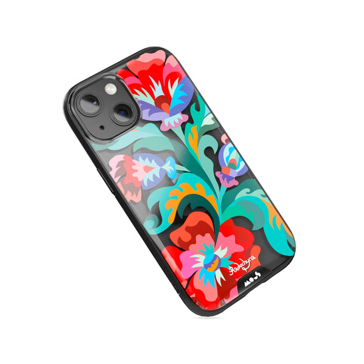Magsafe-compatible phone cases showcasing beautiful Ukrainian designs by Victoria Radochyna for War Child