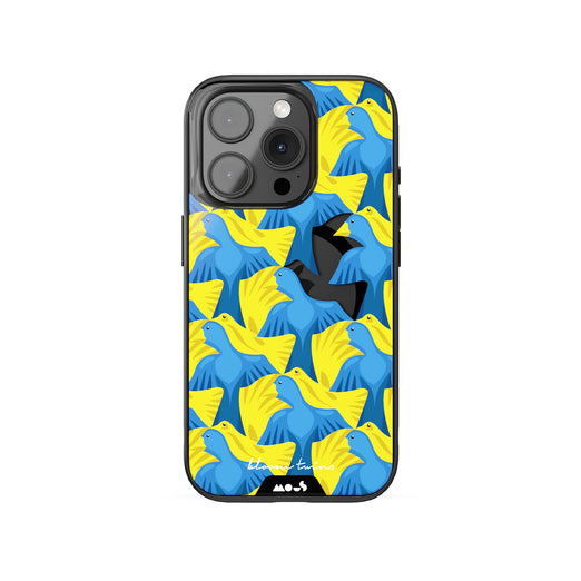 Ukrainian-designed phone cases by The Bloom Twins for War Child. Stylish art, meaningful impact.
