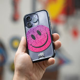 hover-image, Clear Transparent iPhone Case Ben Eine Pink Smiley MagSafe Wireless Charging