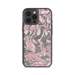 Clear Protective Phone Case Transparent Qi Wireless Charging Marbled Dusky Pink Design |iPhone 15 Pro,iPhone 15 Pro Max