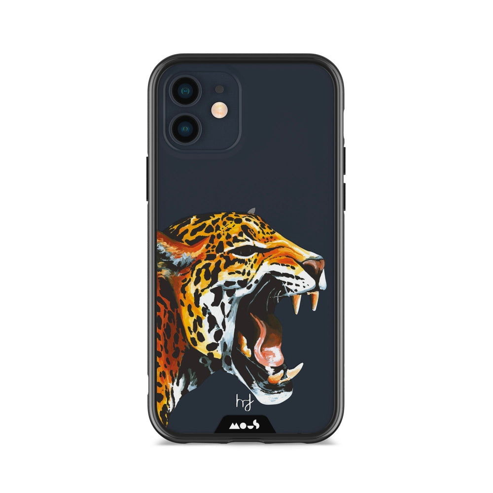 Clear Protective Phone Case Transparent Qi Wireless Charging Jaguar Cheetah Henry Fraser Design | iPhone 12,iPhone 12 mini