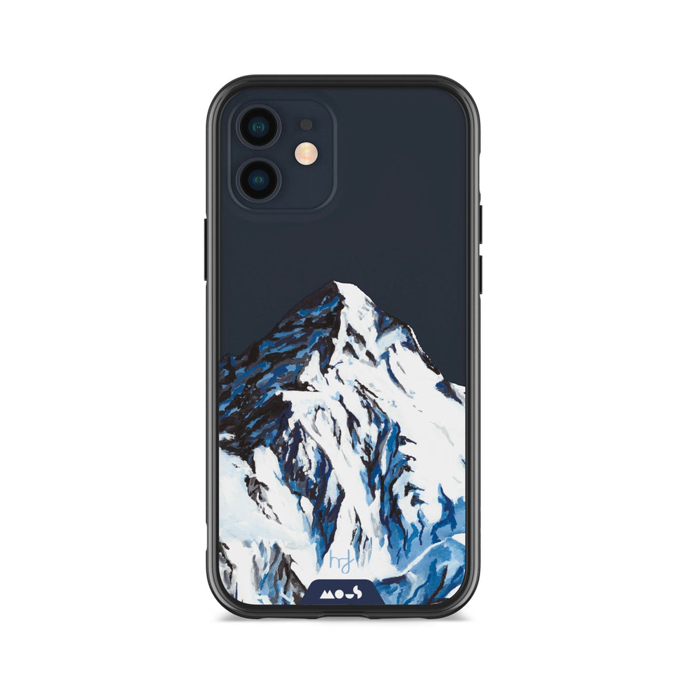 Clear Protective Phone Case Transparent Qi Wireless Charging Snow Mountain K2 Henry Fraser Design | iPhone 12,iPhone 12 mini