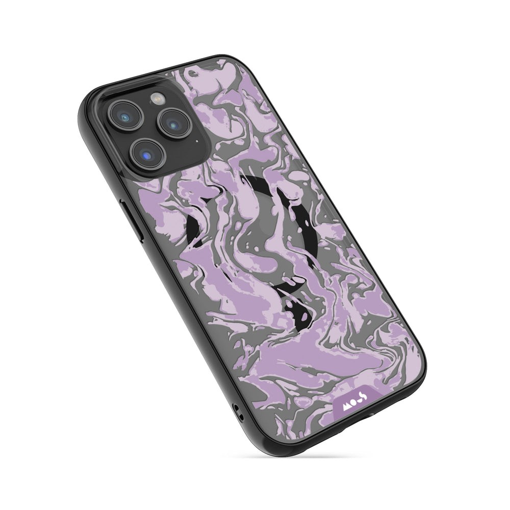iPhone Magsafe Compatible Marbled Lilac Purple Clear Case Protective | iPhone 14 Pro,iPhone 14 Pro Max,iPhone 15 Pro,iPhone 15 Pro Max