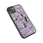 iPhone Magsafe Compatible Marbled Lilac Purple Clear Case Protective | iPhone 14 Plus,iPhone 14,iPhone 15,iPhone 15 Plus
