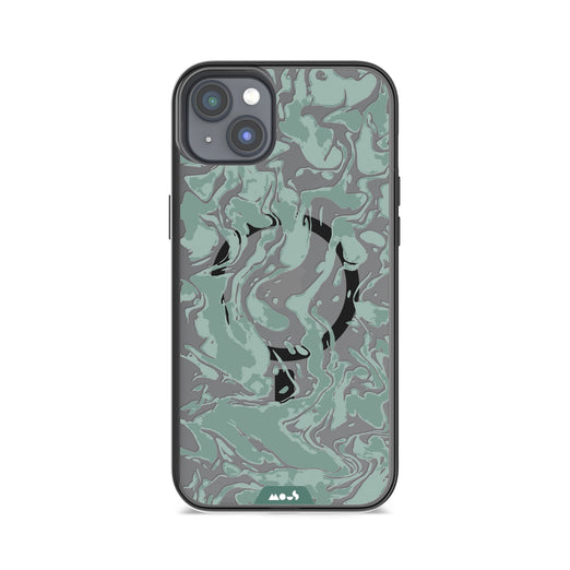 iPhone Magsafe Compatible Marbled Sage Green Clear Case Protective