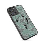 iPhone Magsafe Kompatibel Marmoriert Salbei Grün Klar Hülle Schutz | iPhone 14 ProiPhone 14 Pro MaxiPhone 15 ProiPhone 15 Pro Max