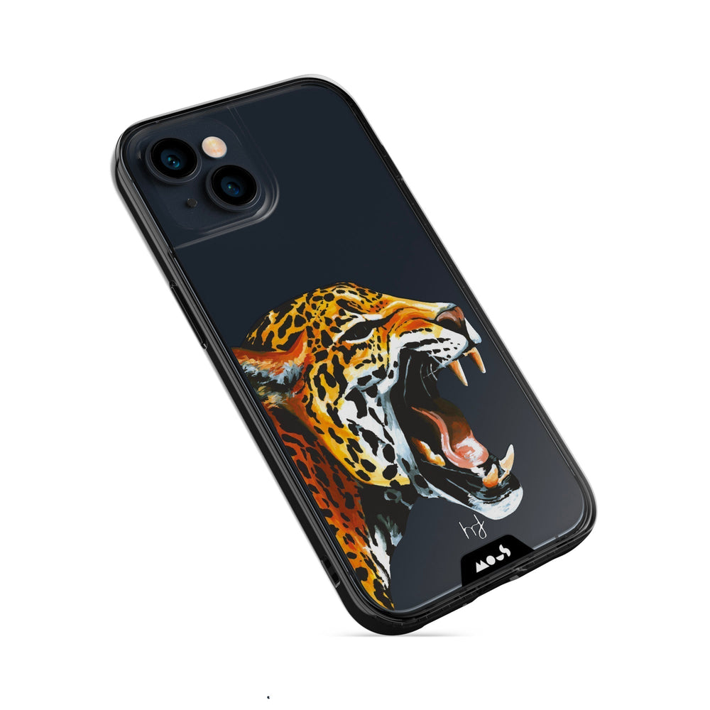 Clear Protective Phone Case Transparent Qi Wireless Charging Jaguar Cheetah Henry Fraser Design | iPhone 13,iPhone 13 mini